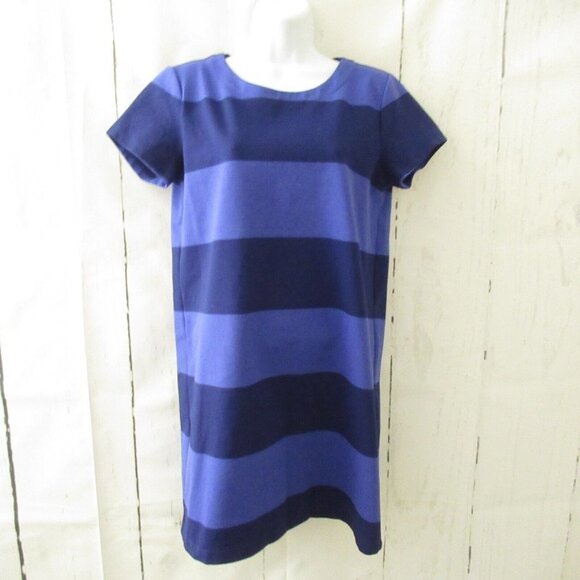 Gap Dress M Medium Blue Rugby Stripe Short Sleeve Preppy Nautical - Picture 1 of 5
